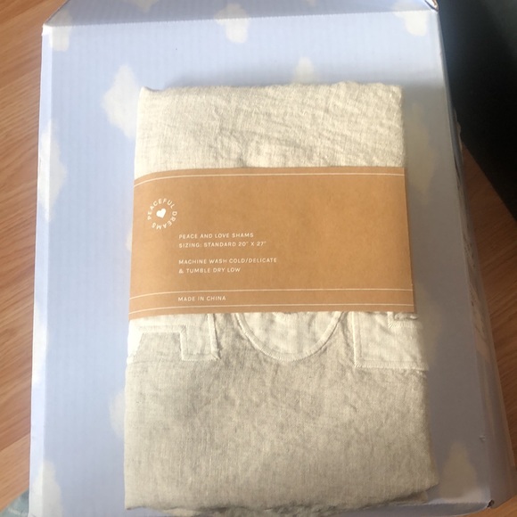 Pom Pom at Home for Jilly Box - Love and Peace Pillow Shams - New! - Picture 5 of 6